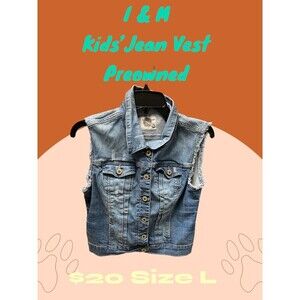 I & M Jeans Kid's Denim Vest Size Kid's Large